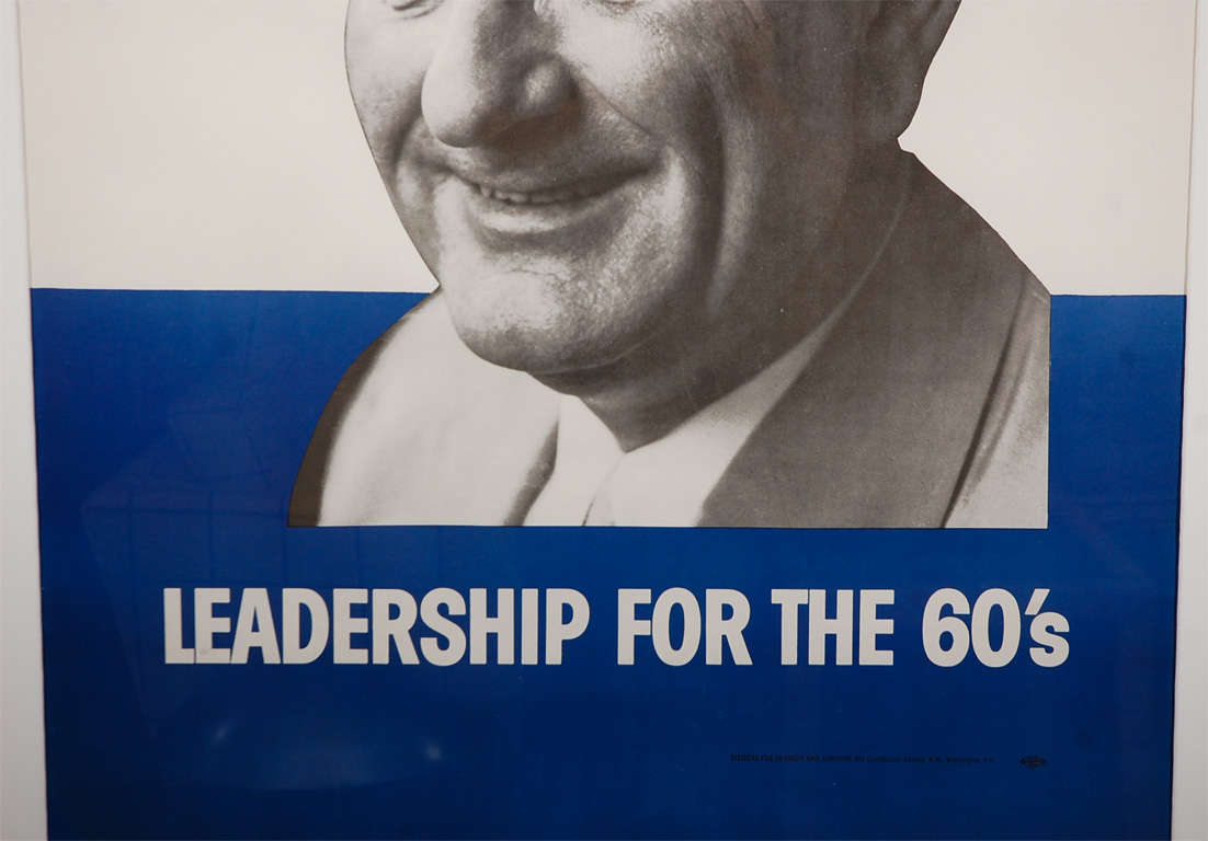 Striking pair of original campaign posters from the John F. Kennedy presidential campaign in 1960.  Posters are in excellent condition- recently linen backed to archival standards,  matted with white linen and custom framed.  Colors are bright and