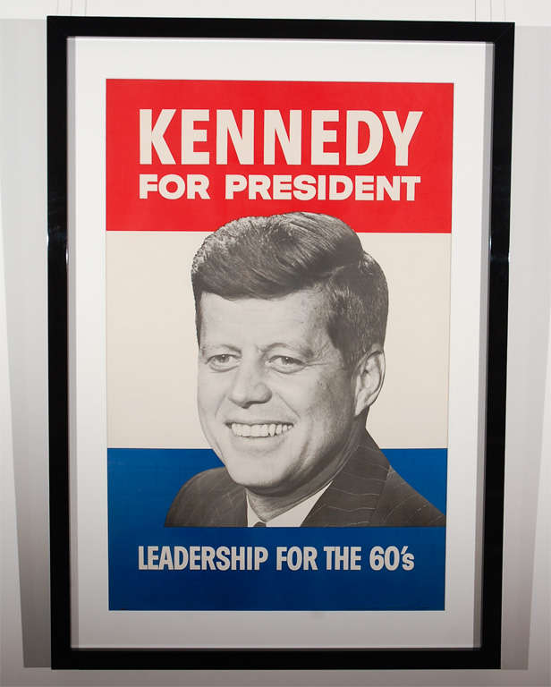Paper Pair of Framed Vintage Kennedy/Johnson Campaign Posters