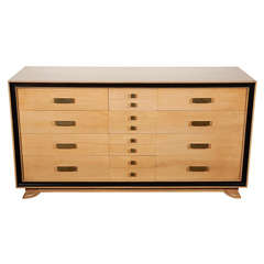Vintage Bleached Walnut Sideboard Cabinet with Brass Detail