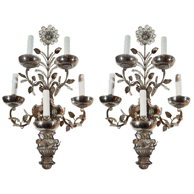 Significant Pair of Bagues Sconces For Sale