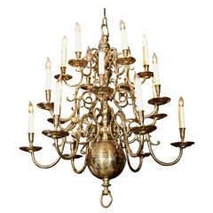 Rare Three Tier Brass Chandelier