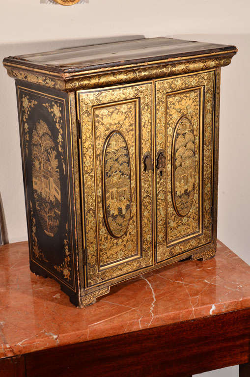 19th Century Miniature Chinese Lacquer Chest