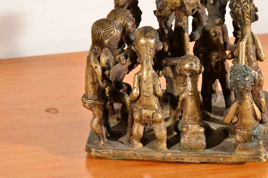 Bronze Ashanti Brass Figural Grouping For Sale