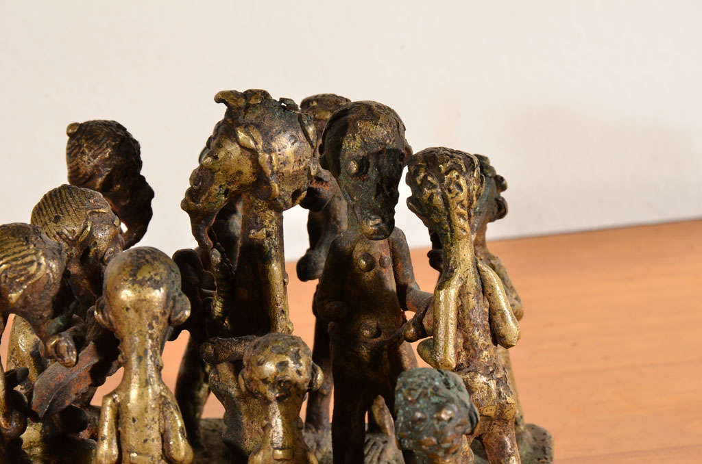 Ashanti Brass Figural Grouping For Sale 1