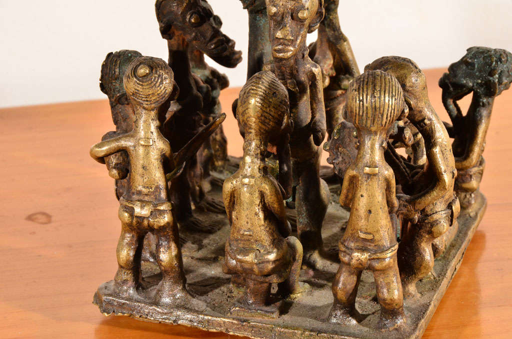 Ashanti Brass Figural Grouping For Sale 2