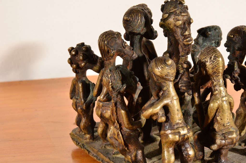 Ashanti Brass Figural Grouping For Sale 3