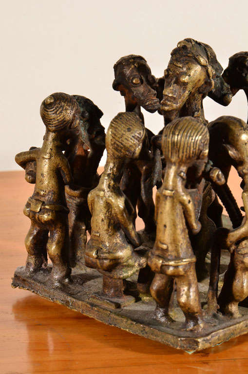 Ashanti Brass Figural Grouping For Sale 6