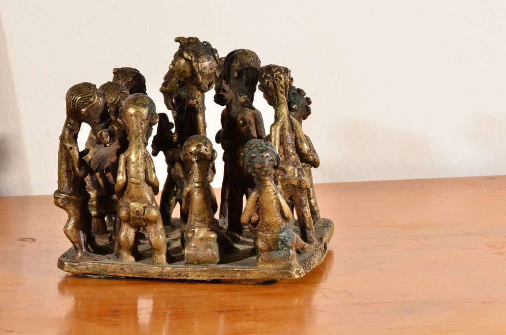 Ashanti Brass Figural Grouping In Good Condition For Sale In Dallas, TX