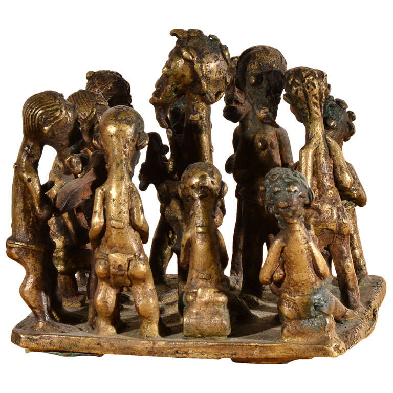 Ashanti Brass Figural Grouping For Sale