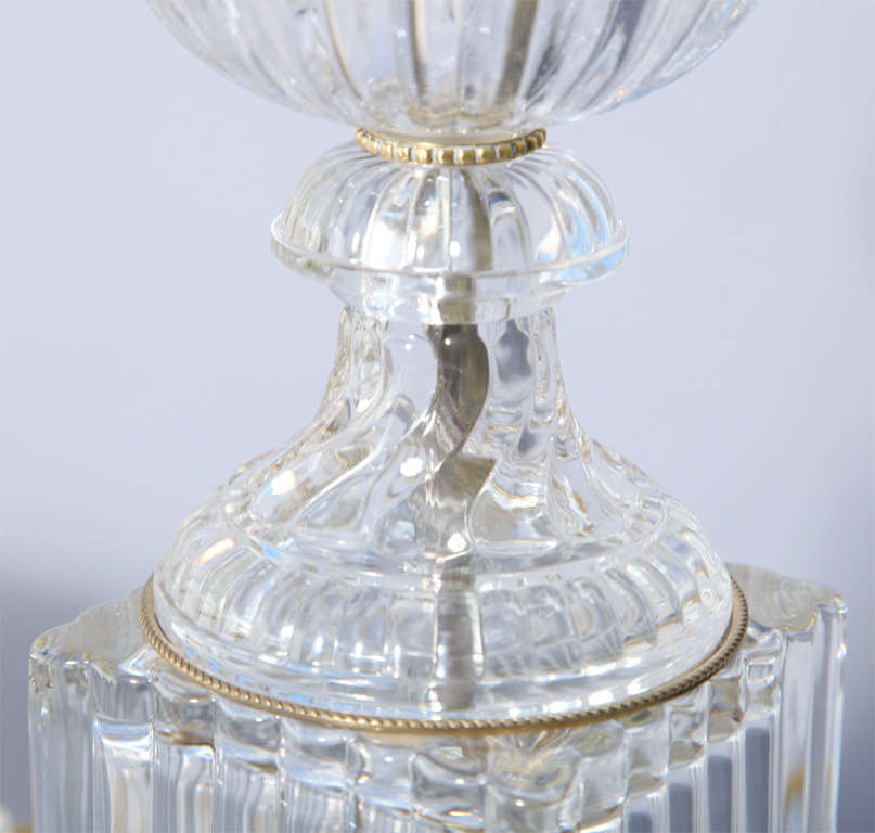 Pair of Paul Hanson Glass Urn Lamps In Excellent Condition In West Palm Beach, FL