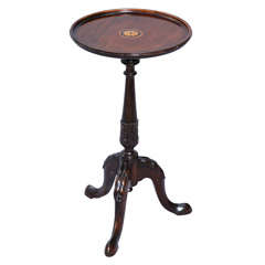 Antique Inlaid 19c. Pedestal Accent Table