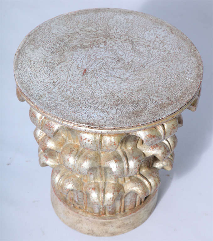 Italian Carved Silvergilt Capital Table