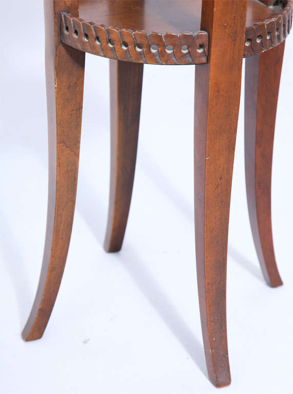 Round Vintage Baker Accent Table 1