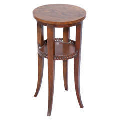 Round Vintage Baker Accent Table