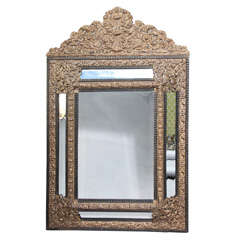 19c. Repoussé Metal Mirror