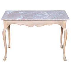 Fine Marble Top Italian Console with Hoofed Foot