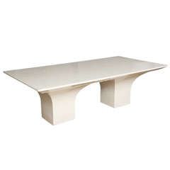 Exquisite Bone Inlay Double Pedestal Dining Table