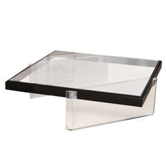 Pace Lucite & Glass Floating Cocktail Table