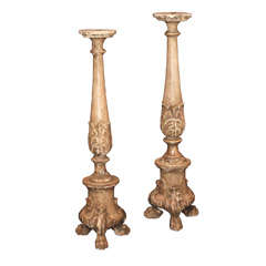Antique Pair French Altar Candlesticks