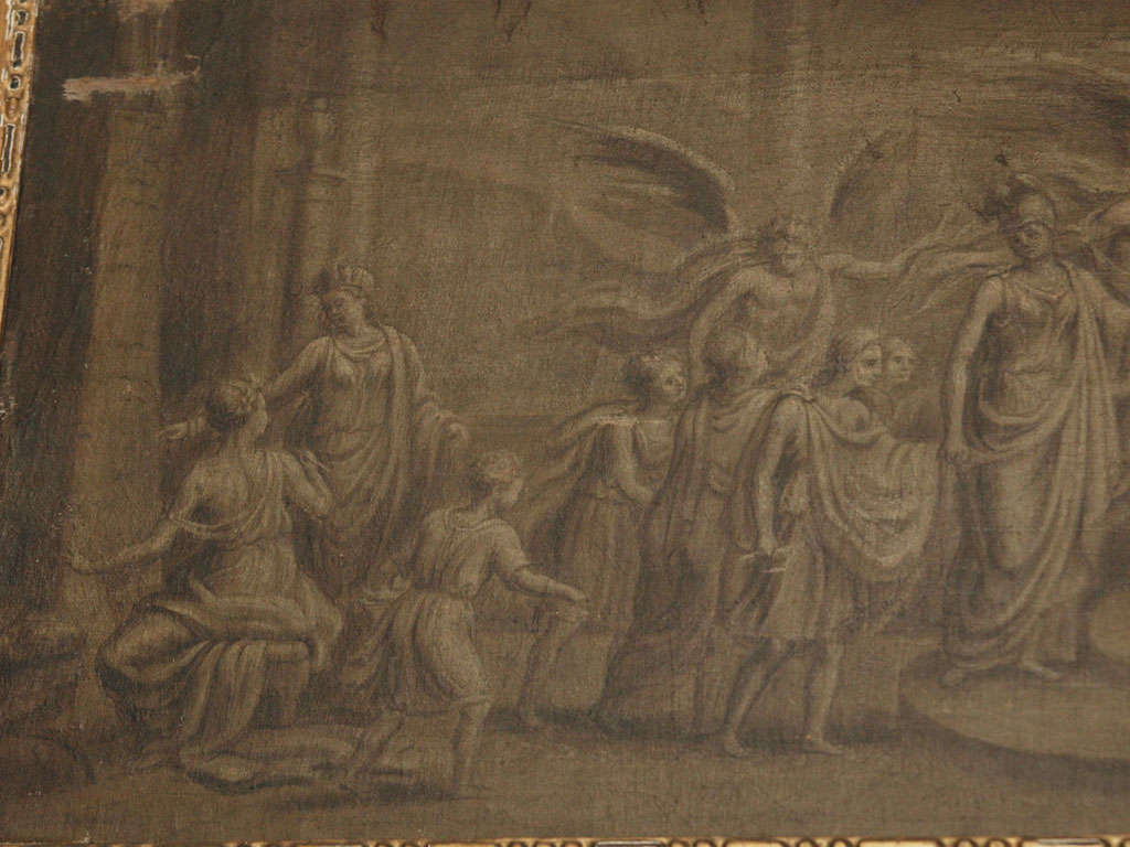 19th Century Grisaille painting on canvas For Sale