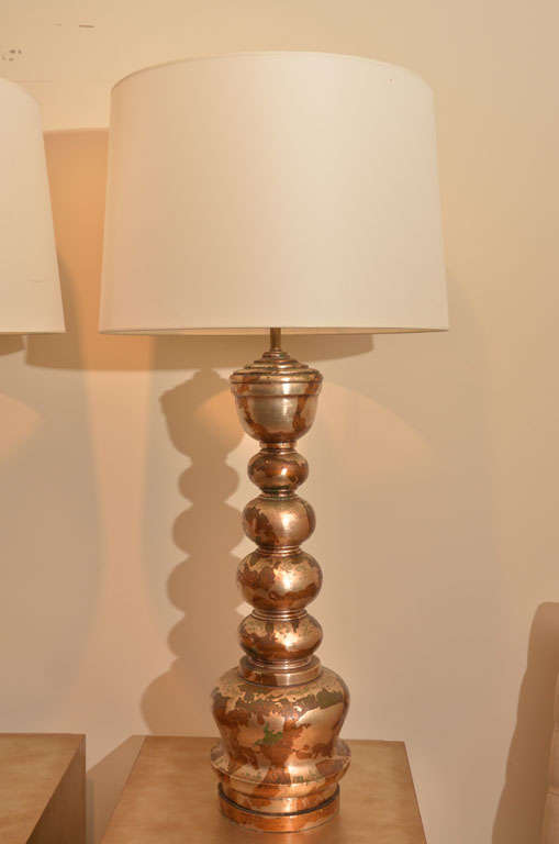 Mid-20th Century Pair Of Camouflage Leaf Lamps By James Mont