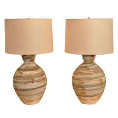 Pair Of Large Ceramic Lamps