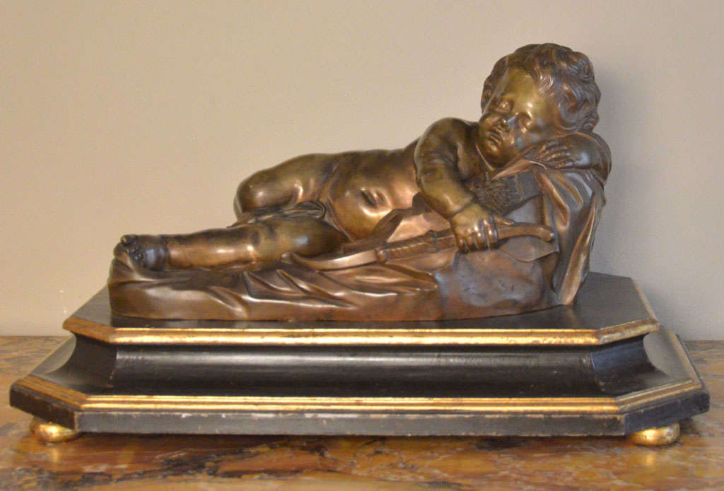 The Sleeping Cupido. A bronze sculpture. Expertise by Dr. Sandro Bellesi<br />
<br />
Published on: 