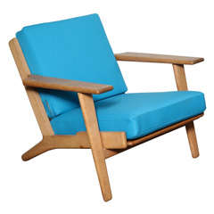Retro Oak Paddle Arm Chair by Hans Wegner
