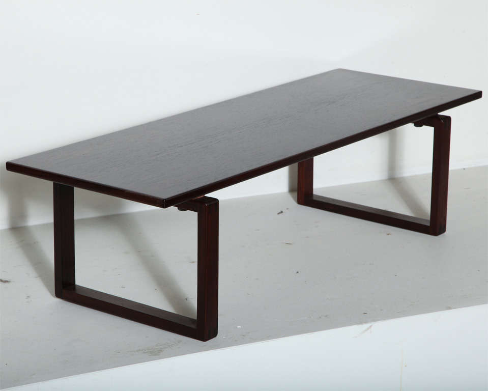 Danish Modern Rosewood Bench with Exposed Joinery In Excellent Condition In New York, NY