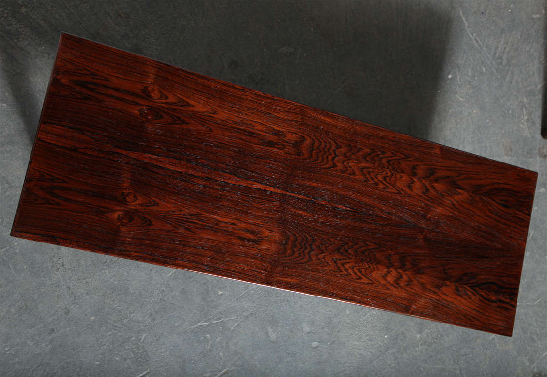 Mid-20th Century Danish Modern Rosewood Bench with Exposed Joinery