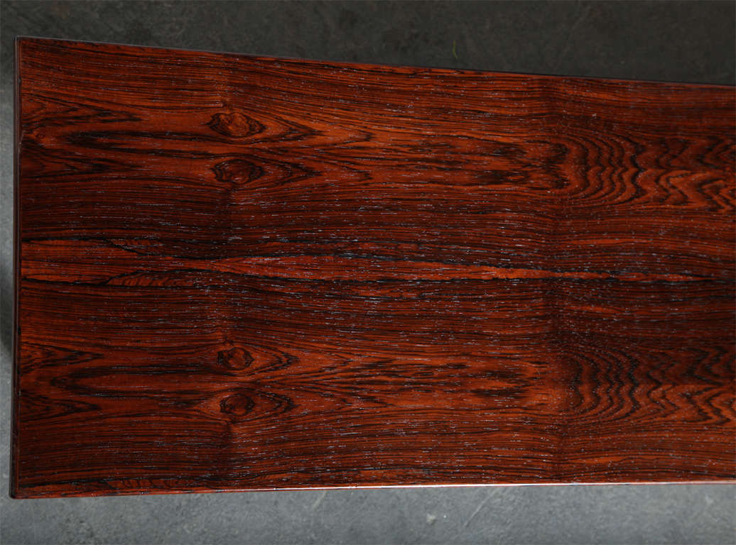 Danish Modern Rosewood Bench with Exposed Joinery 1