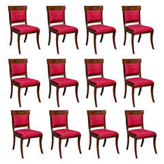 A Set of 12 Regency Rosewood And Brass Dining Chair