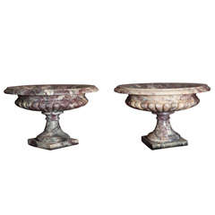 A Pair Of 19th Century Rosso Levanto Marble Tazza