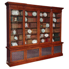 A William IV Mahogany Breakfront Bookcase