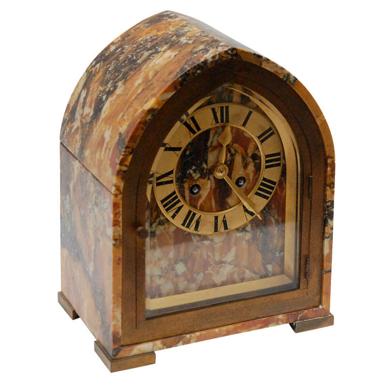 Marble & Brass Desk Clock by Tiffany & Co.