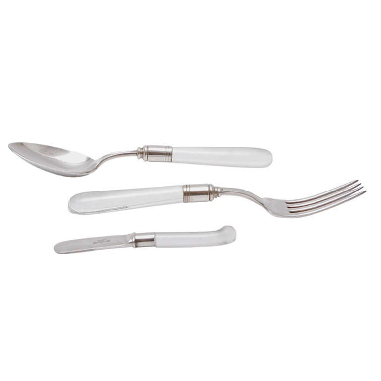 Crystal and Silver Plate Flatware Service for Sixteen by Barker Brothers