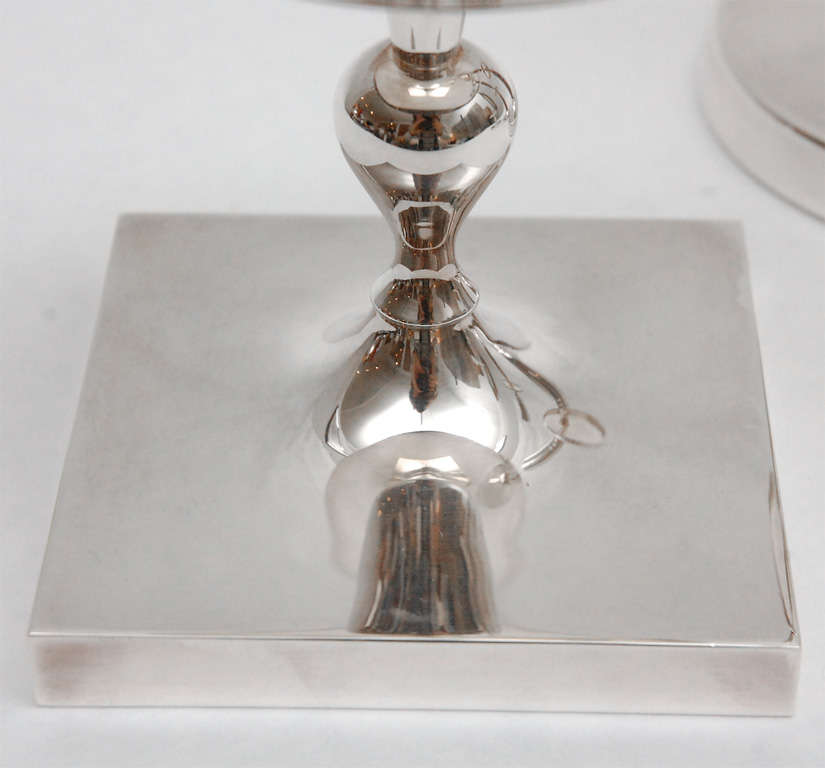 American Silver Plated Candlesticks by Tommi Parzinger