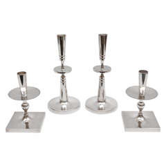 Silver Plated Candlesticks by Tommi Parzinger