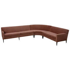 Three Piece Curved Sectional Sofa by Harvey Probber