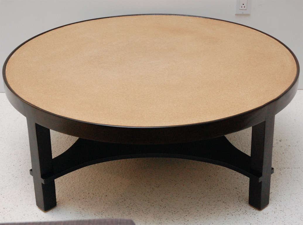Round Cork Top Cocktail Table by Paul Frankl at 1stdibs