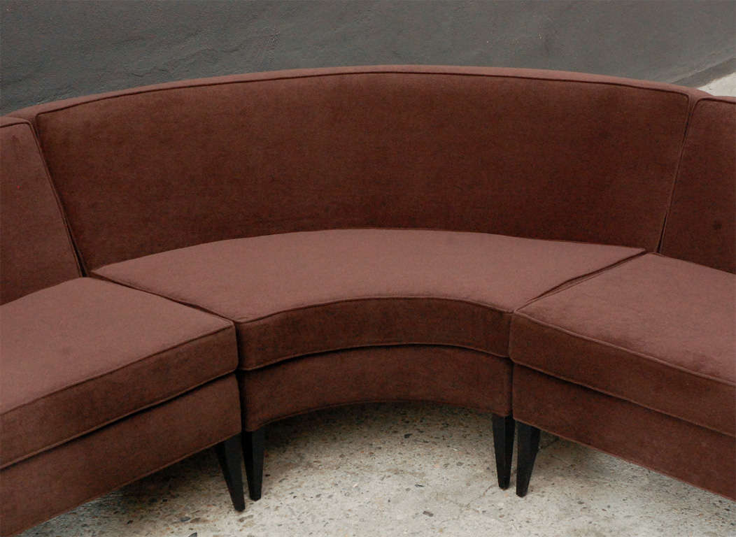 Three Piece Curved Sectional Sofa by Harvey Probber at 1stDibs