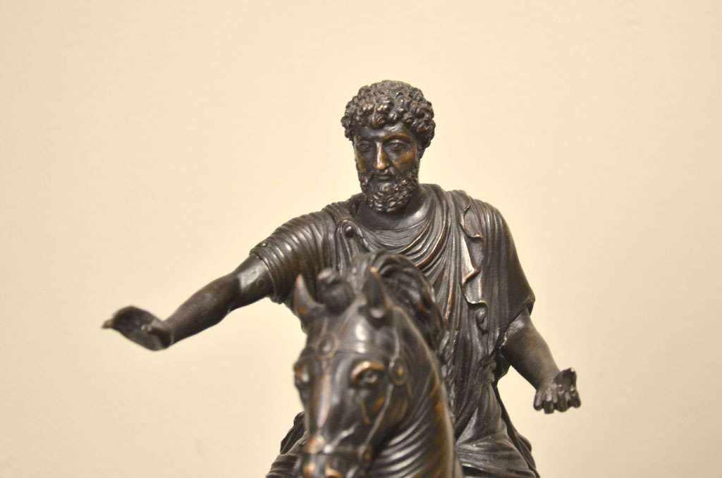 Italian Rome, Early 19th Century Bronze Sculpture of Marcus Aurelius For Sale