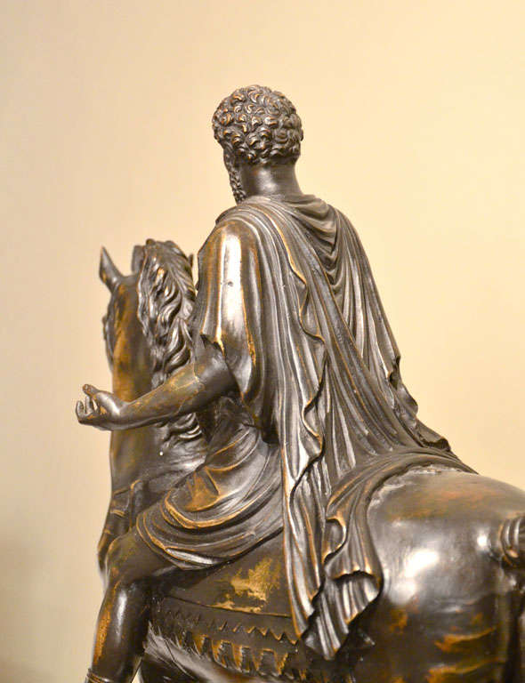 Rome, Early 19th Century Bronze Sculpture of Marcus Aurelius For Sale 1