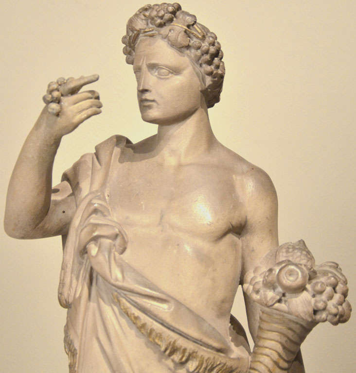 Italian Pair of Neoclassical Figures of Bacco and Diana For Sale