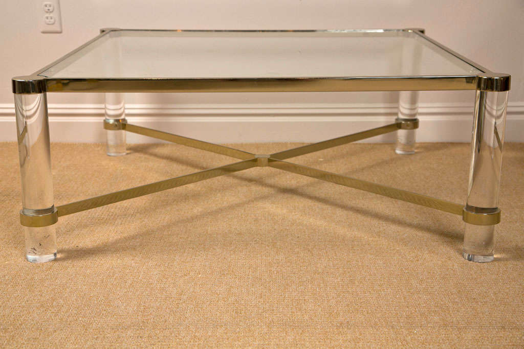Fabulous Lucite and Chrome Coffee Table 1960's