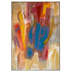 Colorful P.J. McIntosh Abstract Oil on Canvas Painting Circa 1962