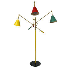 Arredoluce  Brass Triennale Lamp with Three Colors