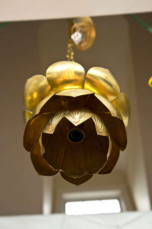 Lotus Pendant Lights In Various Sizes In Excellent Condition In Stamford, CT