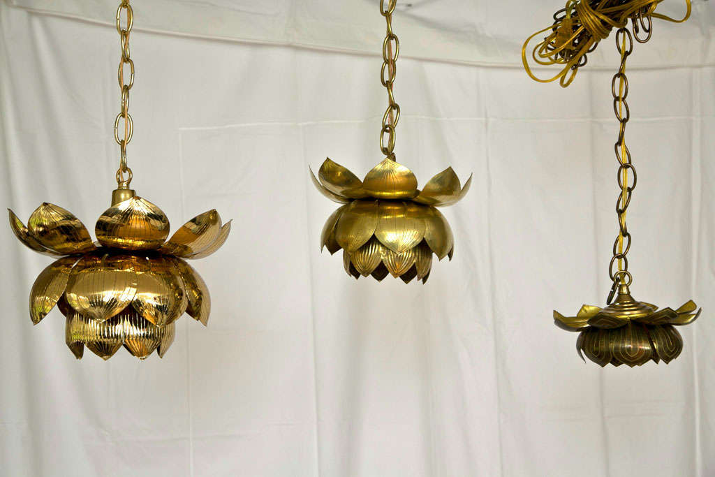 Brass pendant lights. Three sizes available. Please call for details and dimensions.