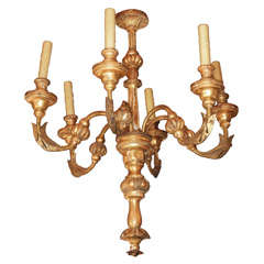 Italian Gilt Wood Chandelier